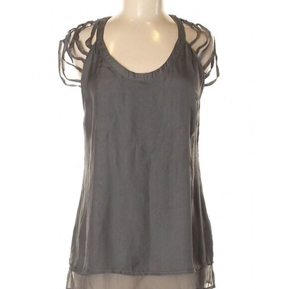 Walter Baker Women's Gray Silk Chiffon/Top Tank Top/Cami-NWT-Size 6 - Picture 1 of 7
